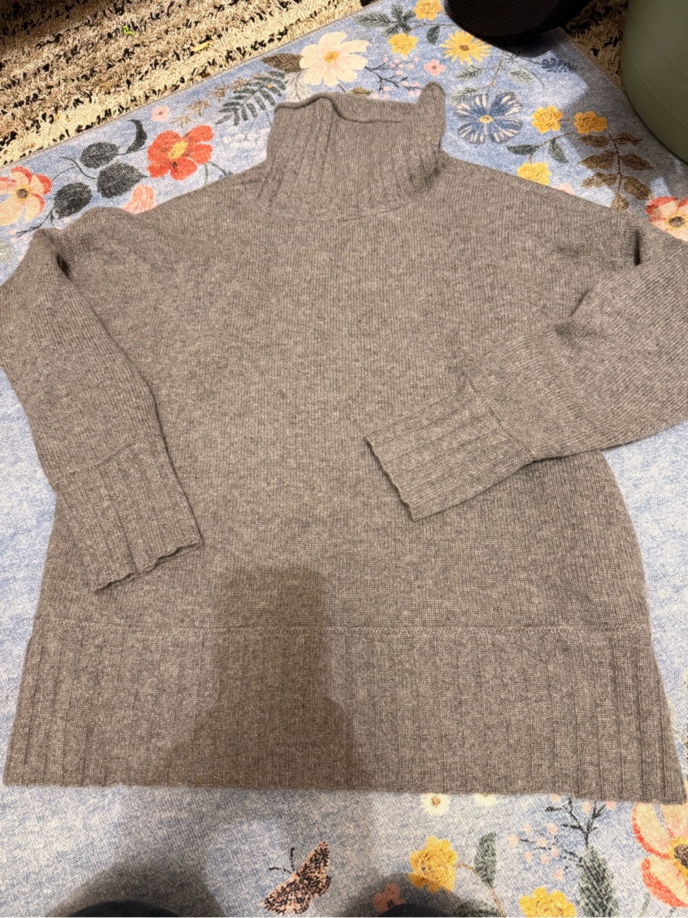 Charter Club Heather Taupe Ribbed Turtleneck Sweater